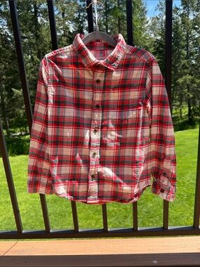 Cat & Jack Red Plaid Button-Down Shirt
